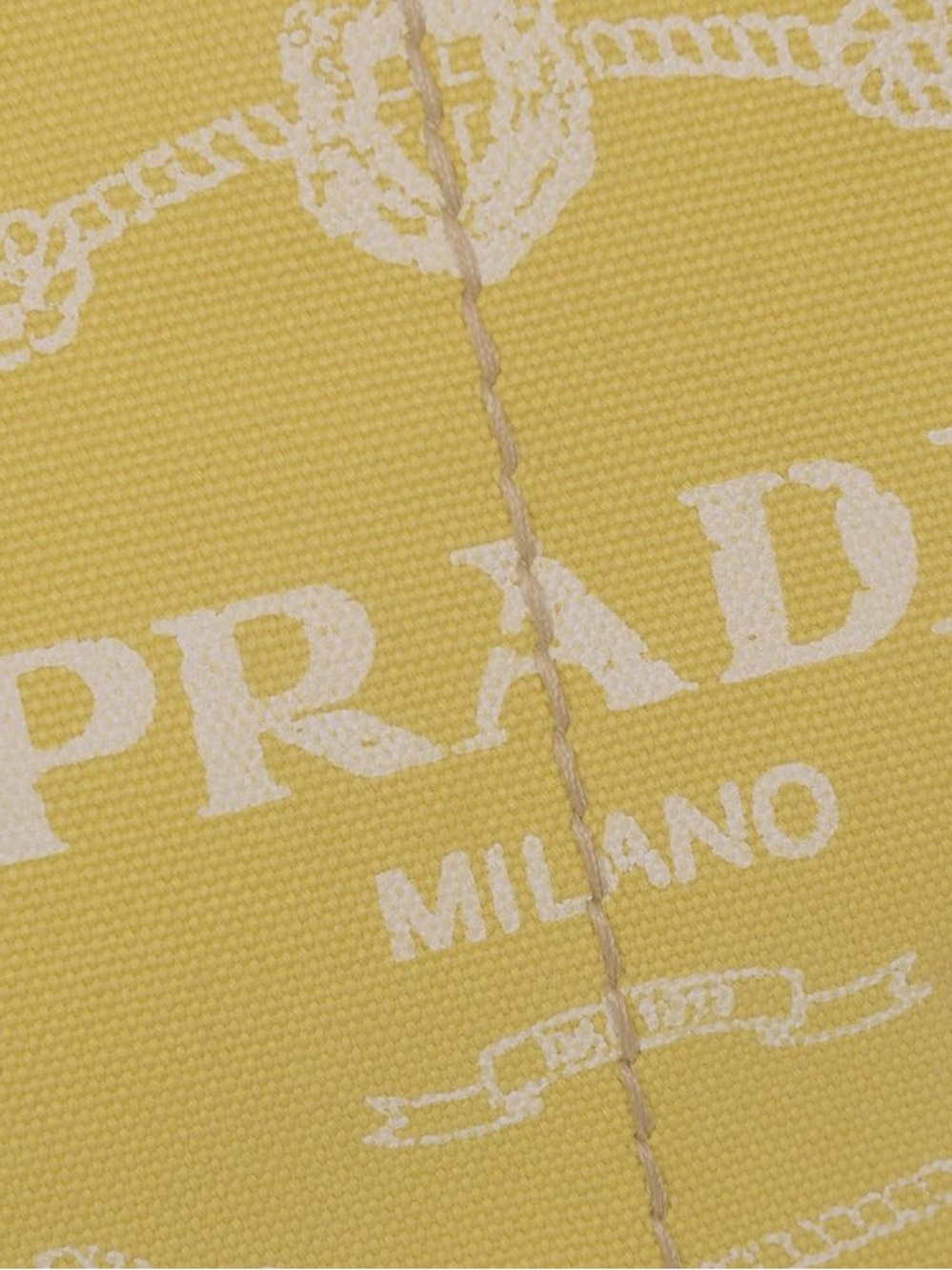♥️Prada Small Logo ellow Canvas Mini Tote with White Logo♥️ - Picture 9 of 16